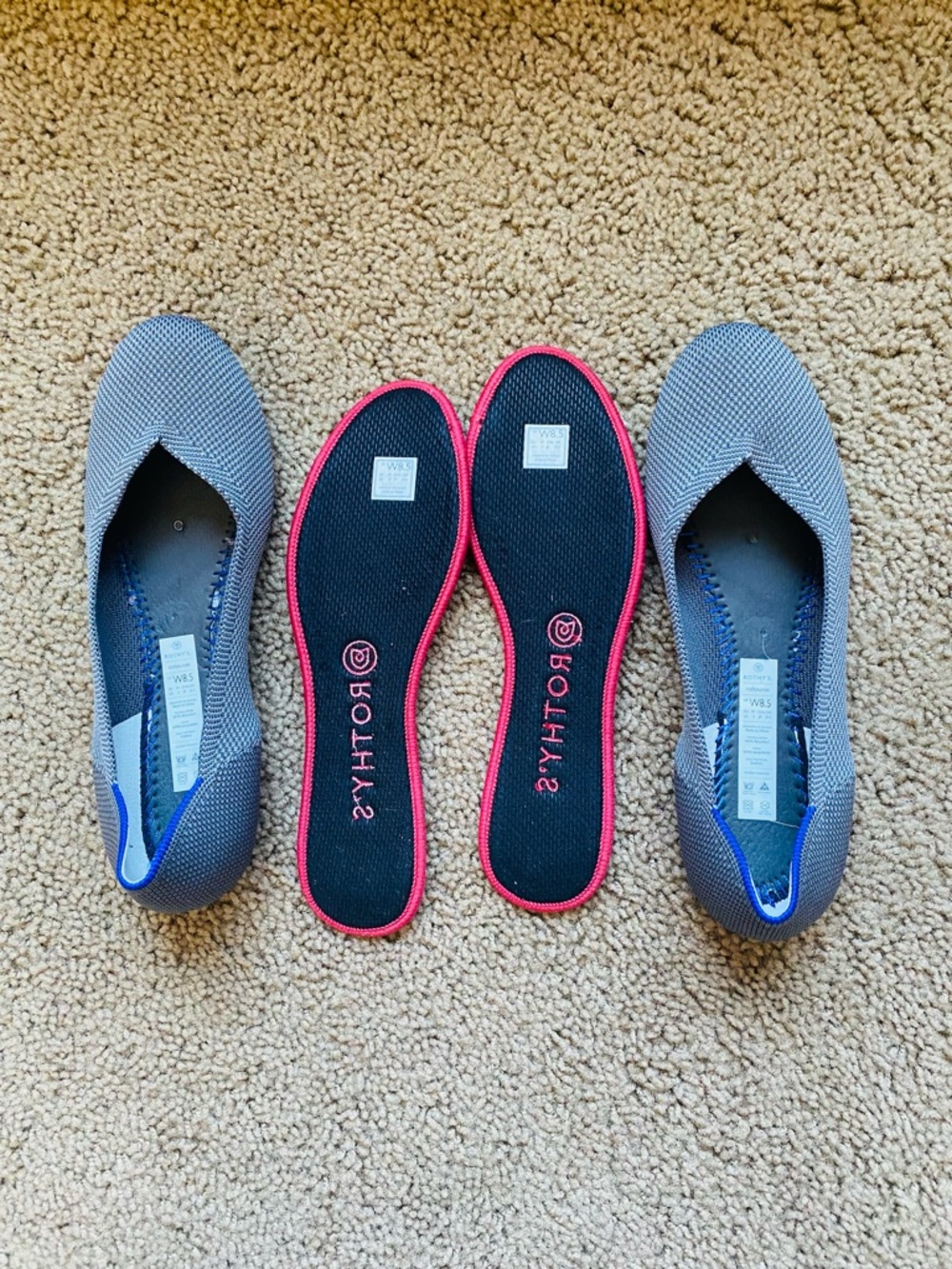 Rothys flats gray size 8.5